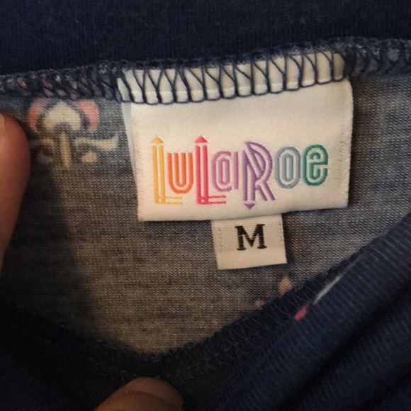 LuLaRoe maxi Blue with pale pink design size M GUC - Picture 2 of 4